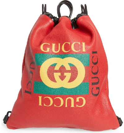 Gucci Coco Capitán特别合作系列背包 In Hibiscus Red/ Nero/ Vert