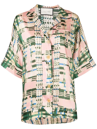 Alexis Sancia Plaid-print Silk Shirt In Green