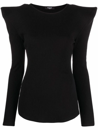 Balmain Women's Black Cotton Sweater