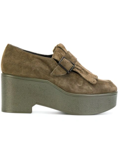 Robert Clergerie Xati Platform Loafers In Green