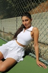 Year Of Ours Gabriella Ribbed Collared Sports Bra In White