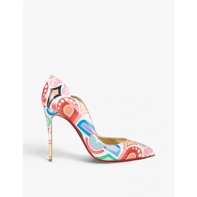 Christian Louboutin Womens Multi/lin Platine Hot Chick 100 Patent Tivoli Lining Multi 4.5 In Multi Platine