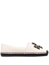 Tory Burch Ines Embellished Leather Espadrilles In New Cream Perfect