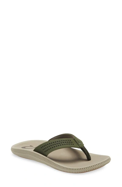 Olukai Ulele Flip Flop In Nori/ Clay