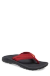 Olukai 'ohana Koa' Flip Flop In Deep Red/ Sunrise