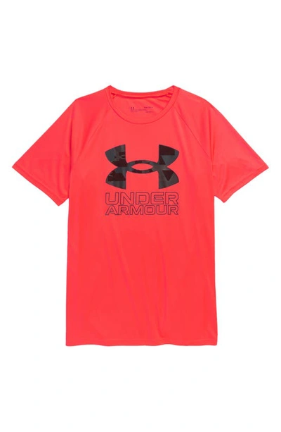 Under Armour Kids' Ua Tech(tm) Hybrid Performance Graphic Tee (big Boy) In Beta / / Black