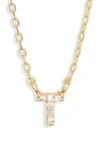 Melinda Maria Pave Itty Bitty Initial Pendant In Gold T