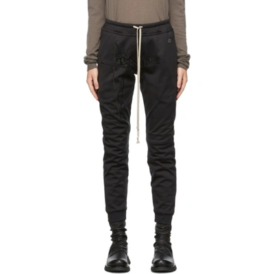 Rick Owens Black Champion Edition Jersey Jogger Lounge Pants