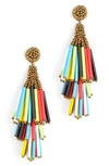 Deepa Gurnani Rain Tassel Earrings In Multi