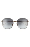 Isabel Marant 58mm Gradient Square Sunglasses In Black