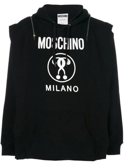 Moschino Oversized Logo Hoodie In Black