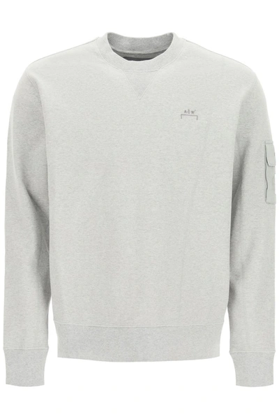 A-cold-wall* A Cold Wall Essentials Crewneck Sweatshirt With Logo Embroidery In Grey Melange