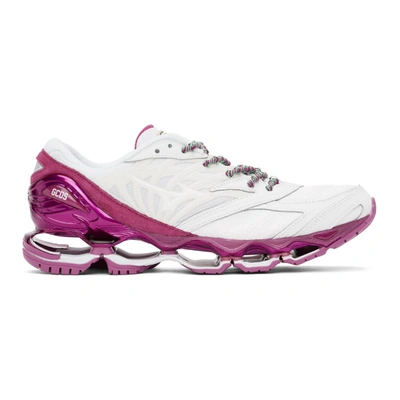 Gcds White & Purple Mizuno Edition Wave Prophecy 8 Sneakers In White/purple