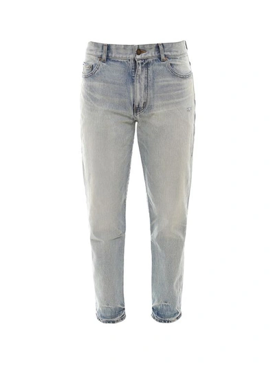 Saint Laurent Cotton Jeans In Blue