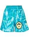 Barrow Logo Tie-dye Shorts In Light Blue