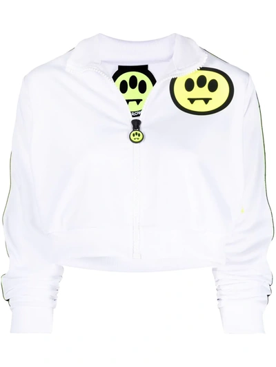 Barrow Vampire-smiley Cropped Jacket In White
