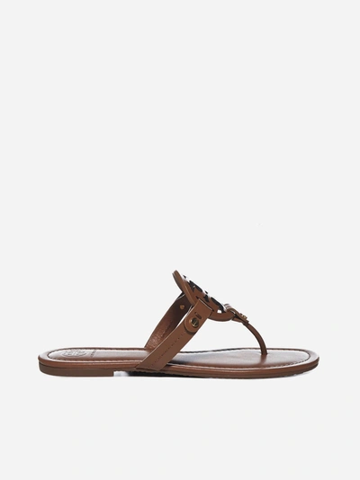 Tory Burch Miller Leather Flat Sandals