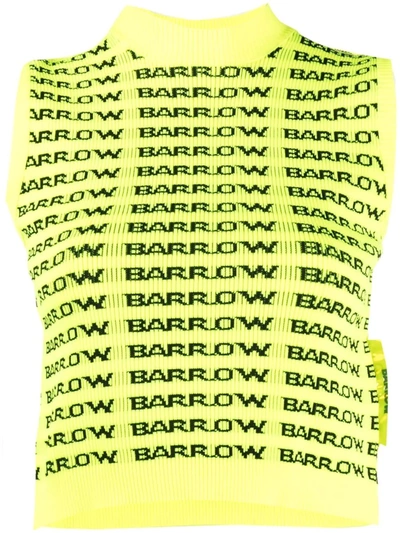 Barrow All Over Logo Embroidery Top In Yellow