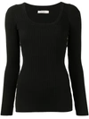 Anna Quan Women's Mia Ribbed-knit Cotton Top In Black