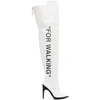 Off-white For Walking Printed Leather Over-the-knee Boots In White