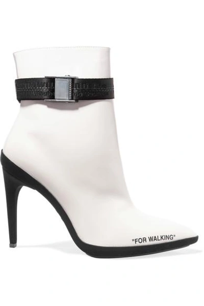 Off-white For Walking Printed Leather Ankle Boots