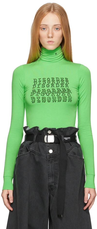 Raf Simons Disorder Repeat-print Roll-neck Top In Green