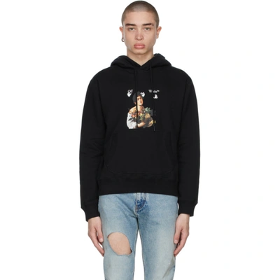 Off-white Black Jersey Hoodie With Caravaggio Print