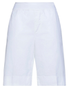 European Culture Woman Shorts & Bermuda Shorts White Size Xs Cotton, Elastane