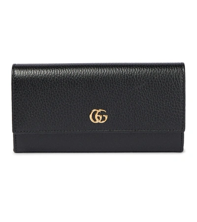 Gucci Gg Marmont Leather Continental Wallet In Black
