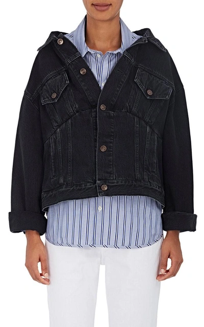 ブルゾン BALENCIAGA OFF SHOULDER DENIM JACKET Balenciaga off-shoulder Denim Jacket | Blue | FARFETCH