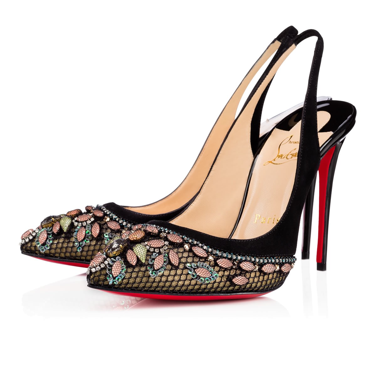 Christian Louboutin Brodina Sling Fishnet - Special Occasion ...