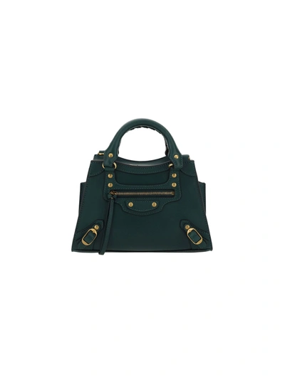 Balenciaga Neo Classic Leather Handbag In Forest Color In Dark Green