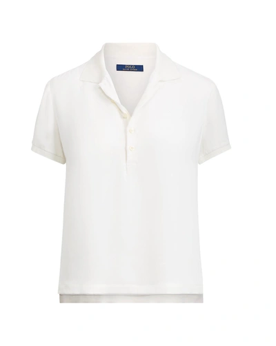 Polo Ralph Lauren Silk Polo Shirt In White