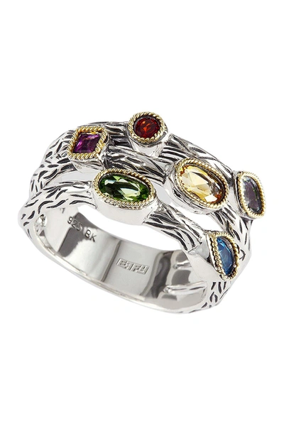 Effy Sterling Silver & 18k Yellow Gold Amethyst, Blue Topaz, Citrine, Garnet, Peridot, Aquamarine Ring In Multi