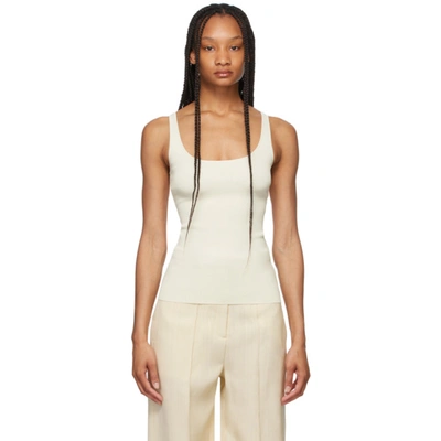 Totême Off-white Compact Knit Tank Top In Ivory