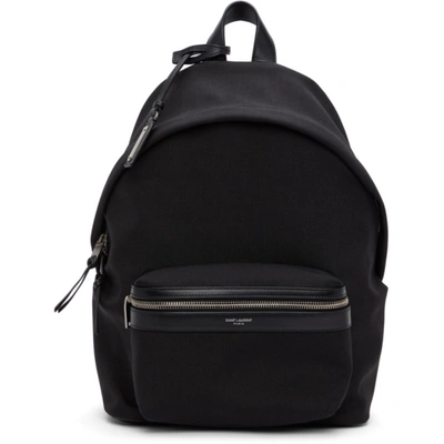 Saint Laurent Black Mini City Backpack In 1000 Black