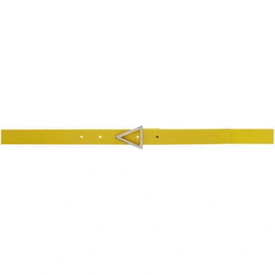 Bottega Veneta Yellow Small Triangle Belt In 2671 Mirabelle Silve