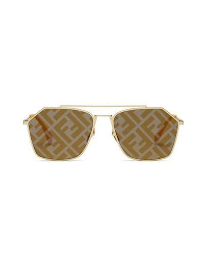 Fendi Eyewear Aviator Sunglasses In Gold