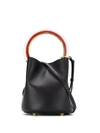 Marni Pannier Black Leather Shoulder Bag