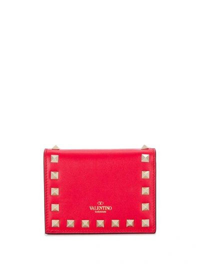 Valentino Garavani Rockstud Folded Wallet In Red