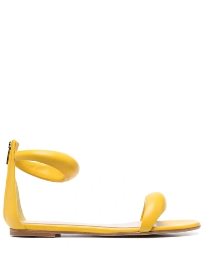 Gianvito Rossi Padded Leather Sandals In Mimosa