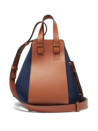 Loewe X Paula's Ibiza Hammock Small Panelled Shoulder Bag In Blue