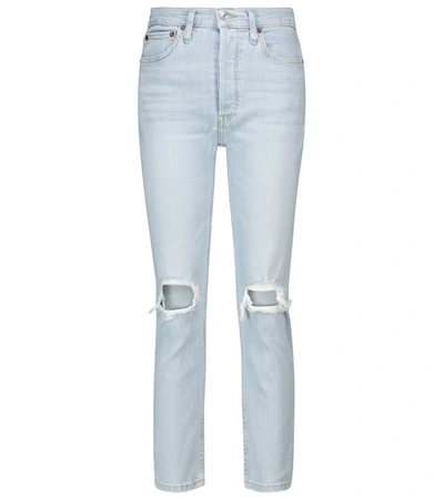 Re/done 90s High-rise Ankle Crop Jeans In Blue
