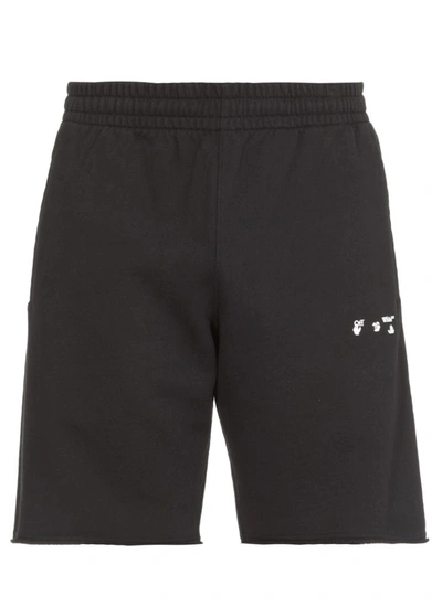 Off-white Cotton Shorts In Black Whit
