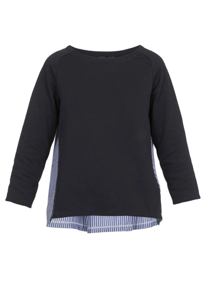 Fay Cotton Sweatshirt In Blu Petrolio