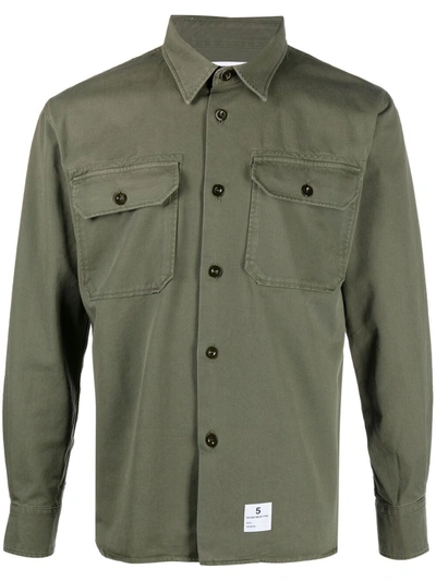 Department 5 Pointed-collar Cotton Shirt In Green