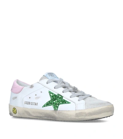 Golden Goose Leather Embellished Superstar Sneakers In White