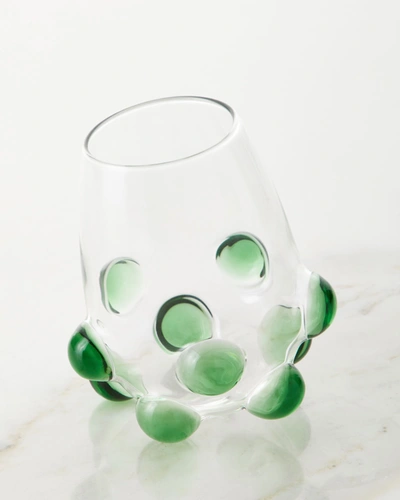 Massimo Lunardon Bubble Wine Glass, Green