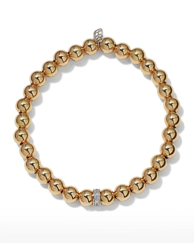 Sydney Evan Pave Diamond Rondelle Gold Bracelet
