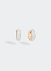 Pomellato Iconica 18k Rose Gold Diamond Huggie Earrings In White Diamond